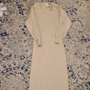 Free People womens long sweater dress tan size small new with tags